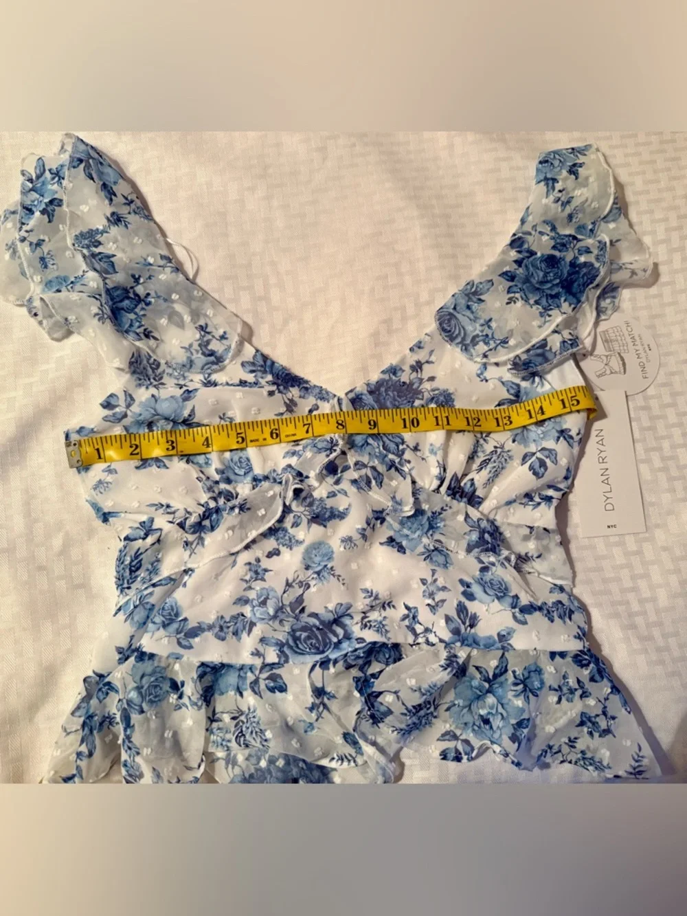 Dylan Ryan Blue Floral Ruffle Two-Piece Set - Picture 9 of 16